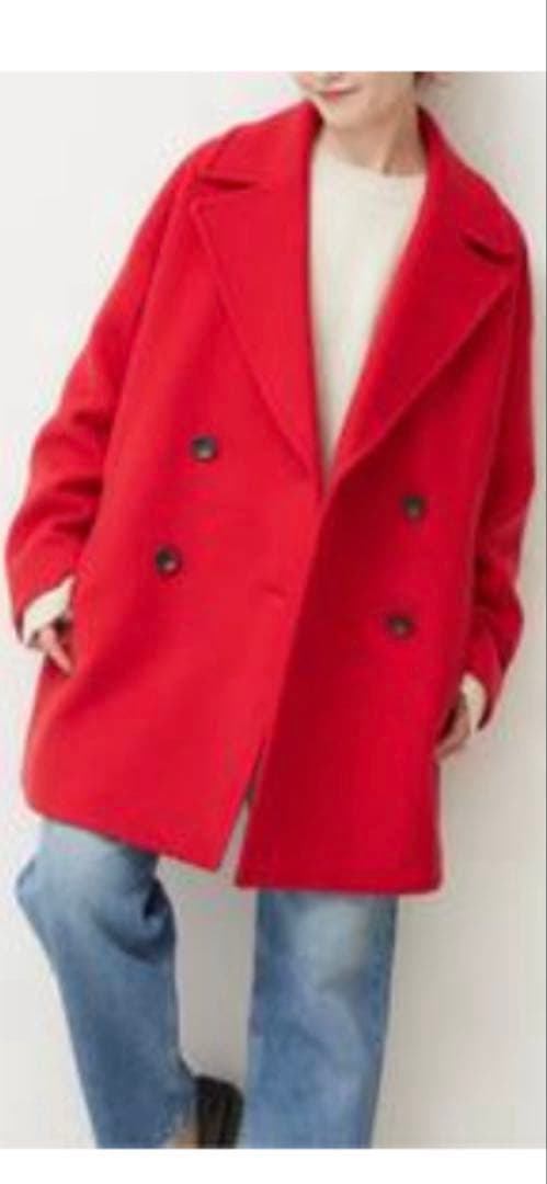 Spick & Span 赤 ダブルブレスト ピーコート38