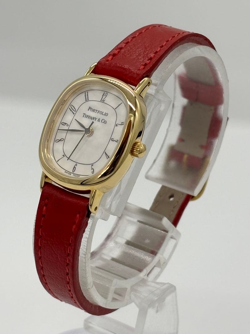 【美品】ティファニー ポートフォリオ クォーツ 【稼働品】箱 専用ケース付き