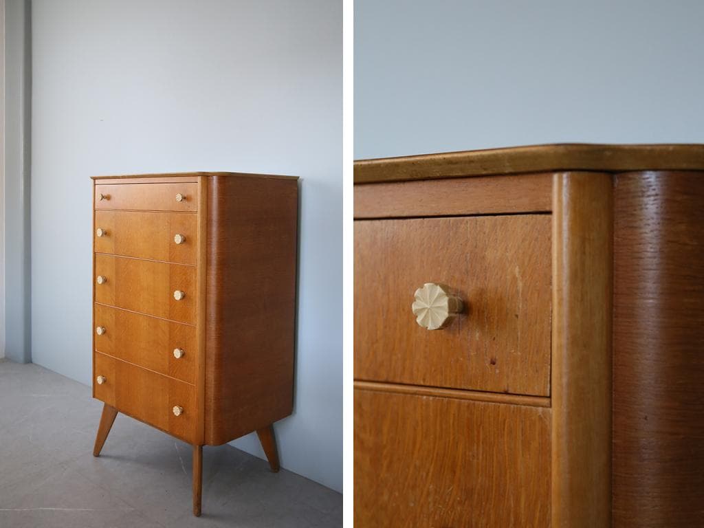 英国アンティークworthy5杯ドロワー/木製チェストタンス92-272