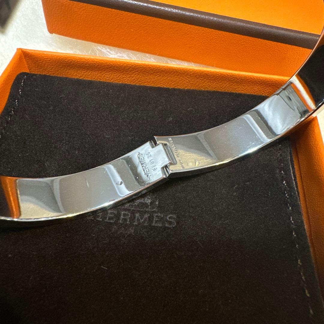HERMES オレンジ バングル　クリックH エナメルブレスレット