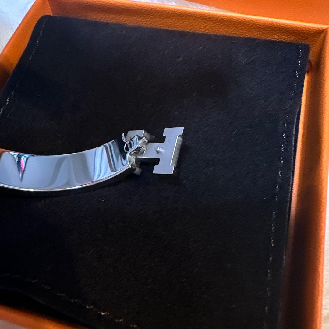 HERMES オレンジ バングル　クリックH エナメルブレスレット