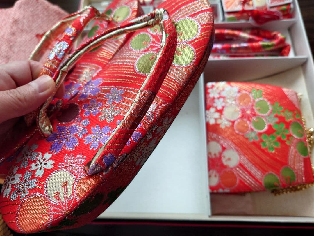 七五三　着物　筥迫セット　長襦袢　7歳　女の子　絞り柄　袋帯