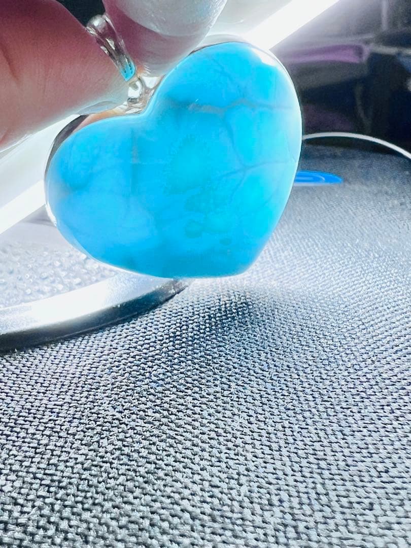 ま*あ様 高品質ラリマーハートペンダントトップシルバーアクセ天然石パワーストーン