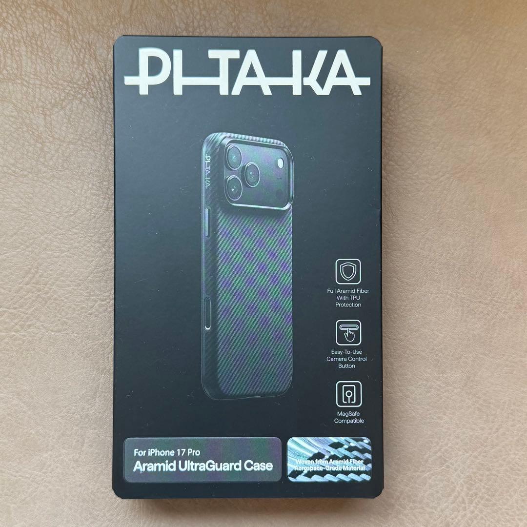 PITAKA iPhone 17 Pro用 アラミドケース 黒/グレー