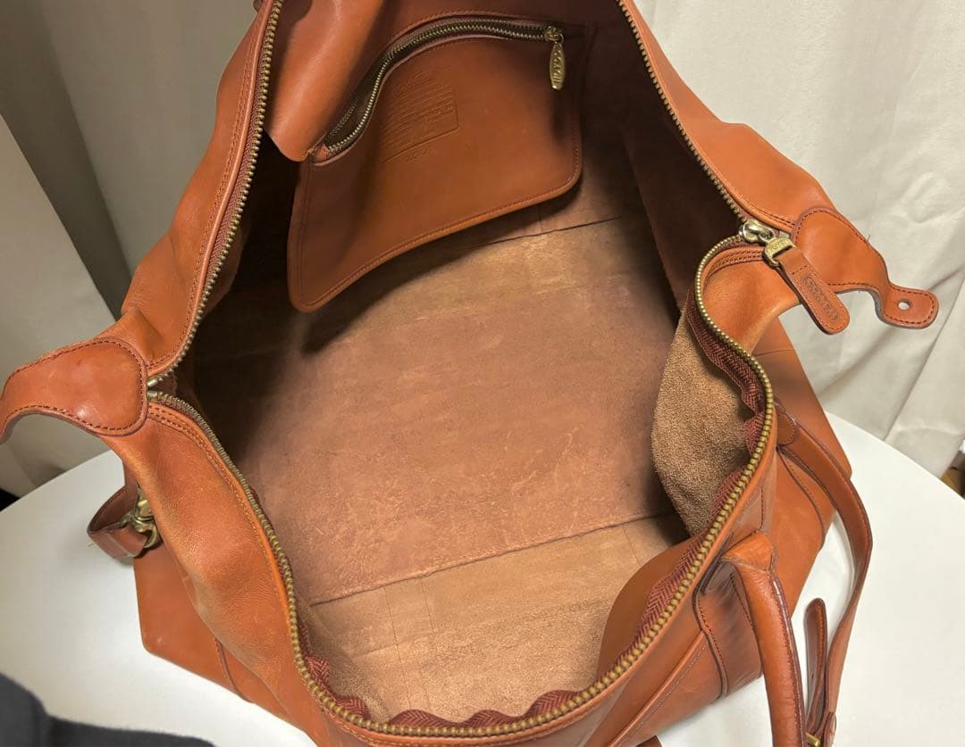 COACH ブラウン レザーボストンバッグ