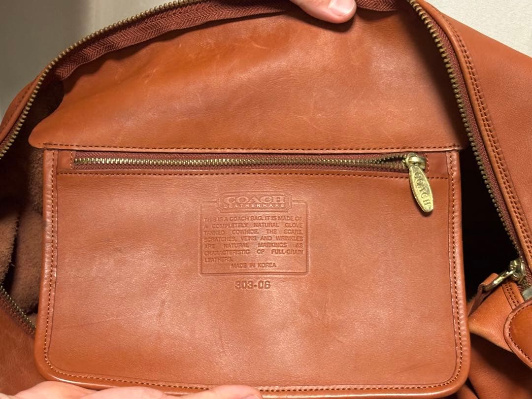 COACH ブラウン レザーボストンバッグ