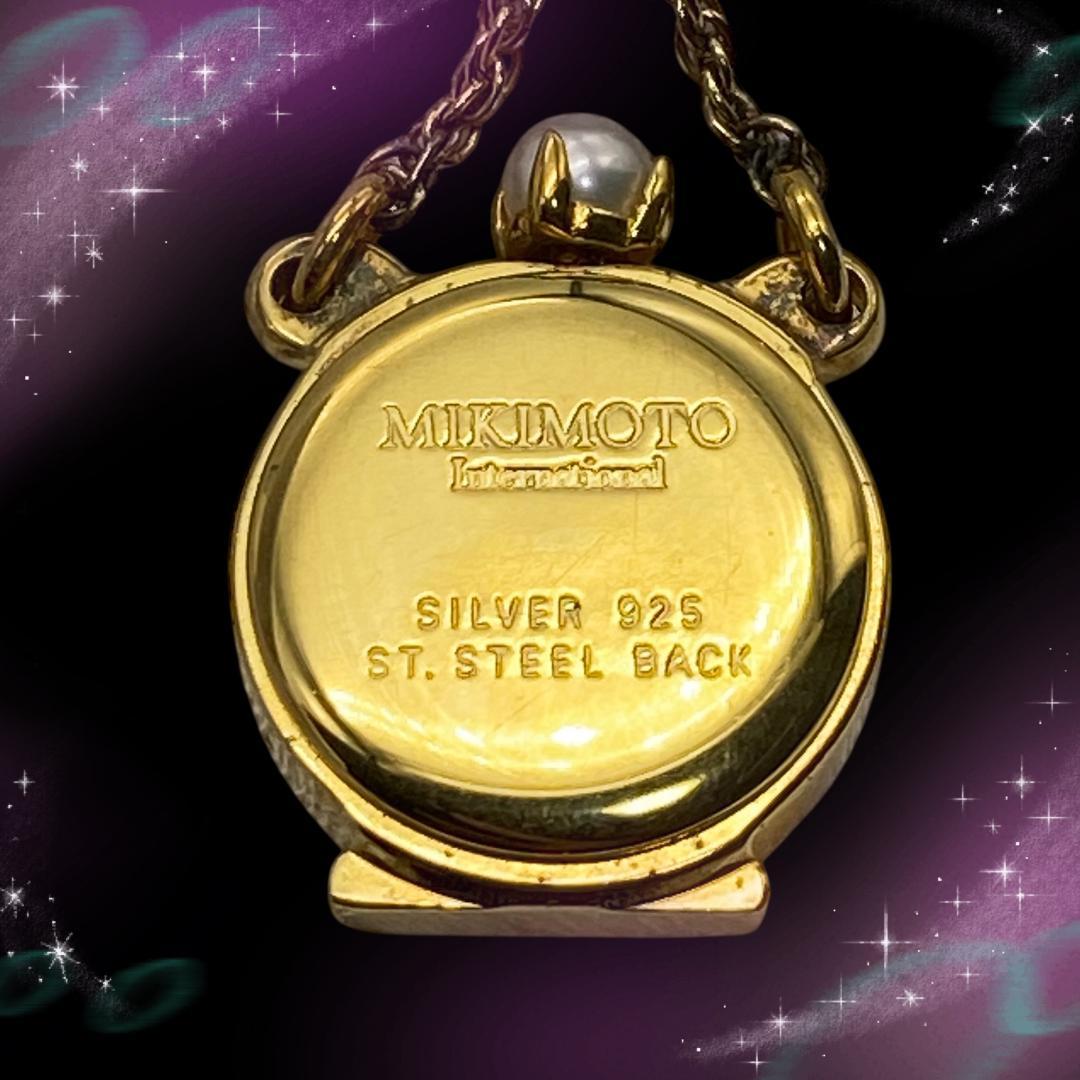 美品 稼働品 ミキモト パール ペンダントウォッチ 本体SV925 クオーツ