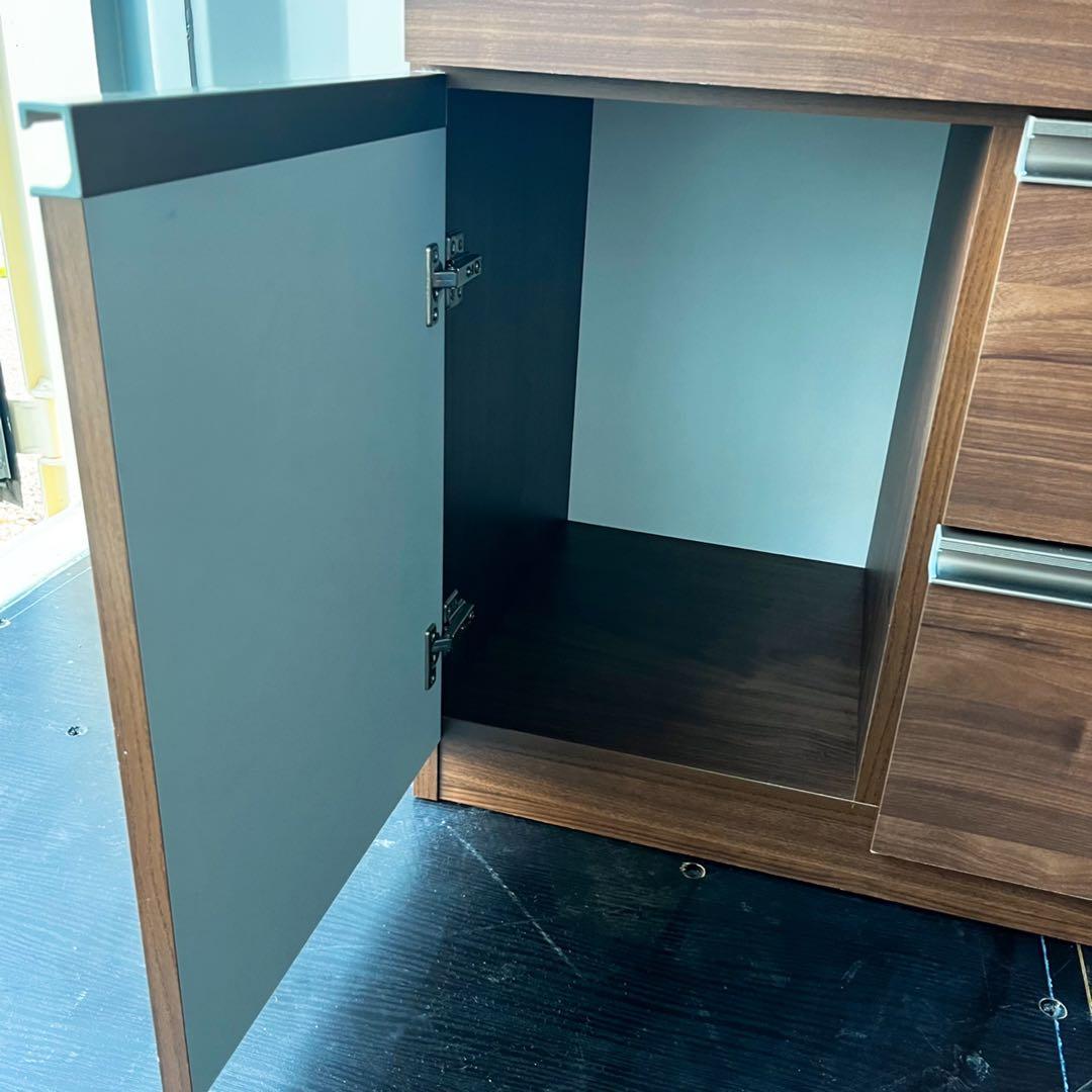 取付無料！クラフト古賀 北欧風ナチュラルウォールナット調キッチンボード 食器棚✨