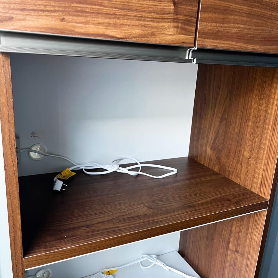 取付無料！クラフト古賀 北欧風ナチュラルウォールナット調キッチンボード 食器棚✨