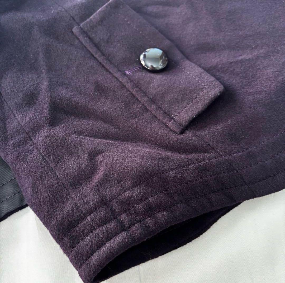 美品fob exportコート　ポンチョ　マント　パープル　カシミヤ100 M