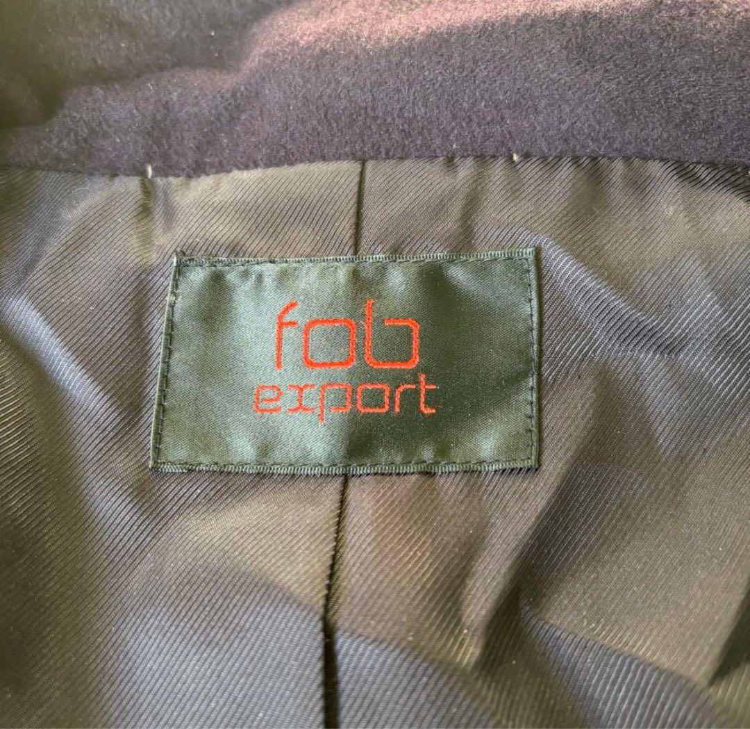 美品fob exportコート　ポンチョ　マント　パープル　カシミヤ100 M