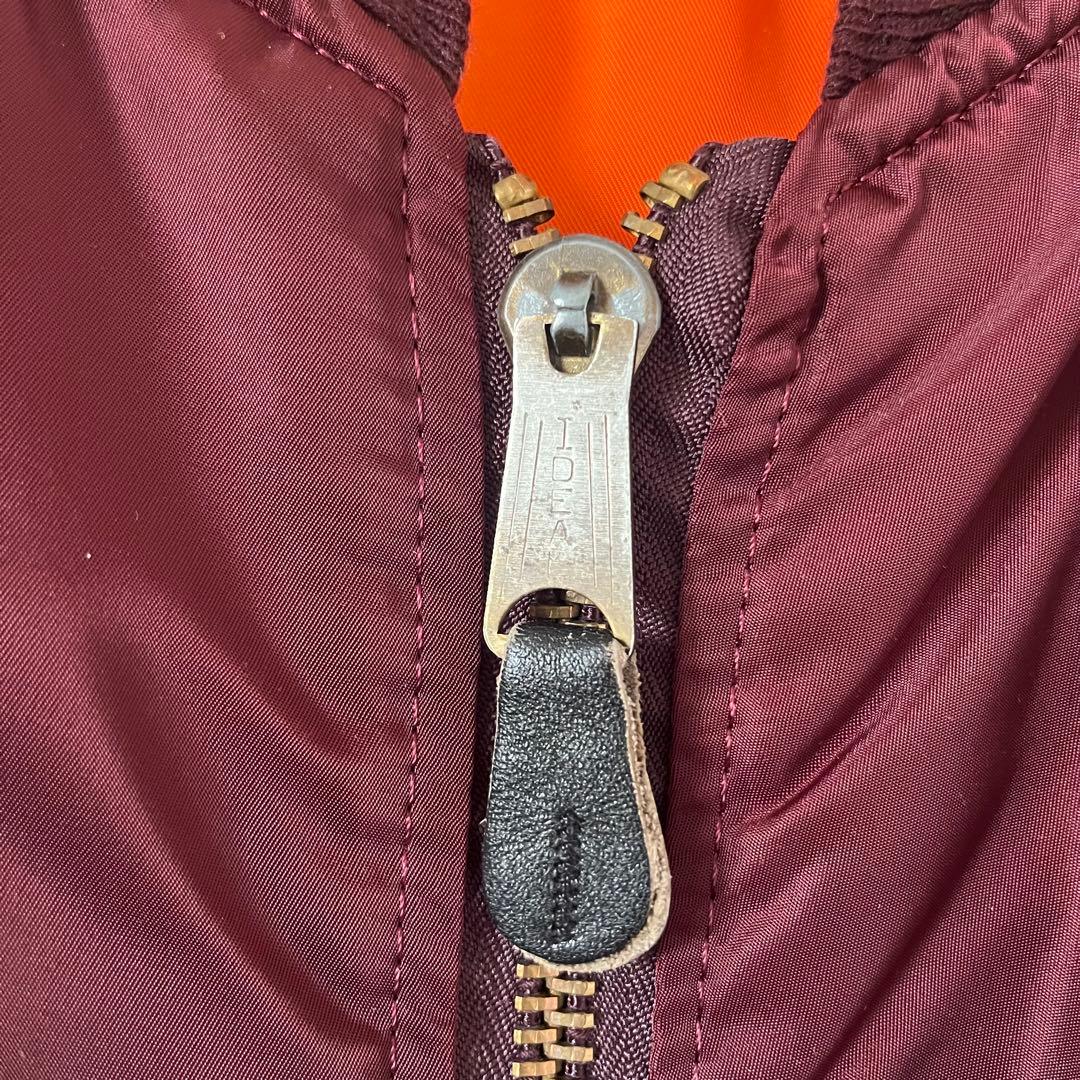 80s alpha MA-1 ボルドー アルファ3本線タグ Mアメリカ製