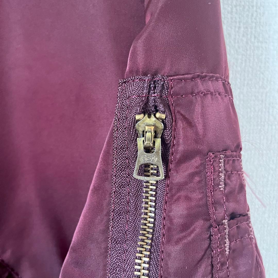 80s alpha MA-1 ボルドー アルファ3本線タグ Mアメリカ製