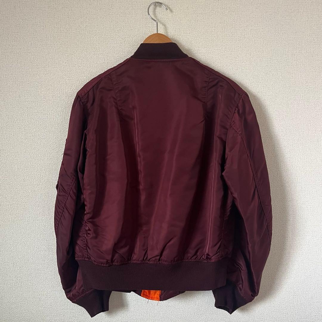 80s alpha MA-1 ボルドー アルファ3本線タグ Mアメリカ製