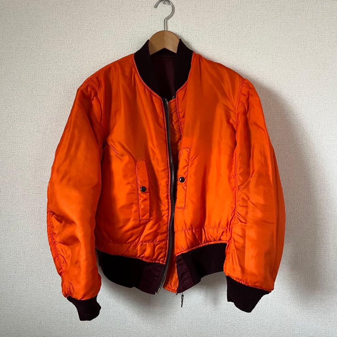 80s alpha MA-1 ボルドー アルファ3本線タグ Mアメリカ製