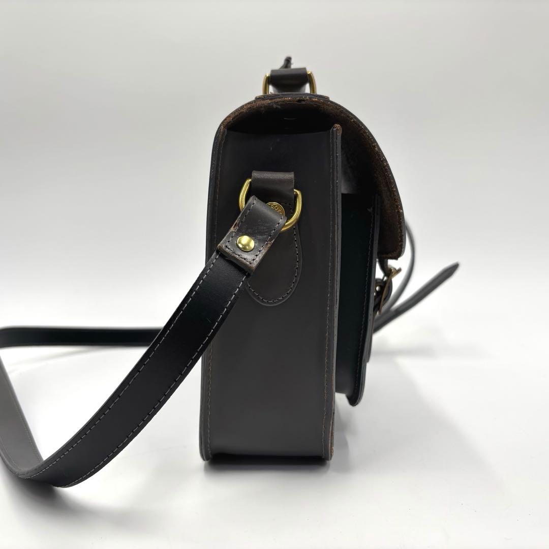 【極美品】GLEN グレンロイヤル ショルダーバッグ グレー レザー