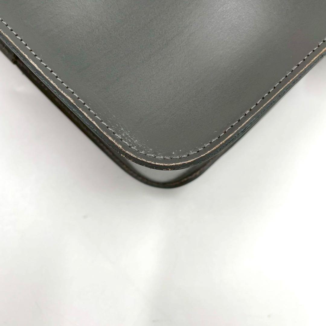 【極美品】GLEN グレンロイヤル ショルダーバッグ グレー レザー