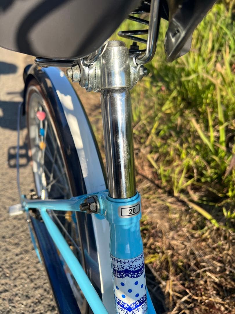 名古屋市内お届け無料22インチジュニアサイクル青い子供用自転車 バスケット付き