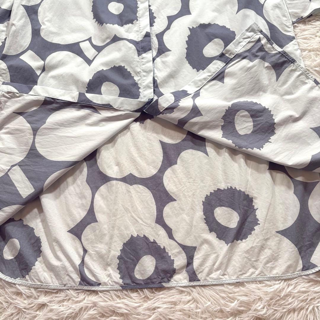 marimekko マリメッコ　シャツワンピース　ウニッコ　ライトブルー