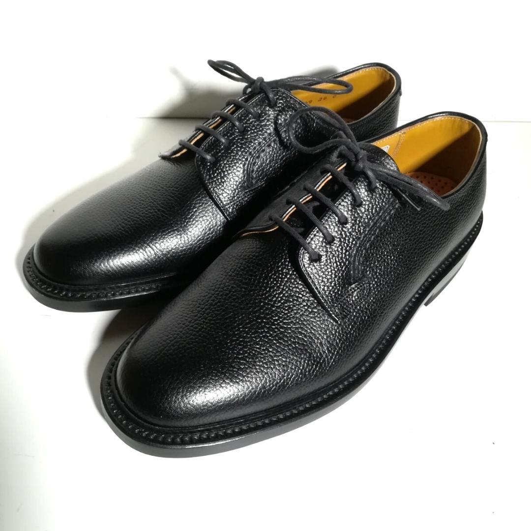 d0359 未使用に近い リーガル シボ革 プレーントゥ 24EE 黒 ブラック