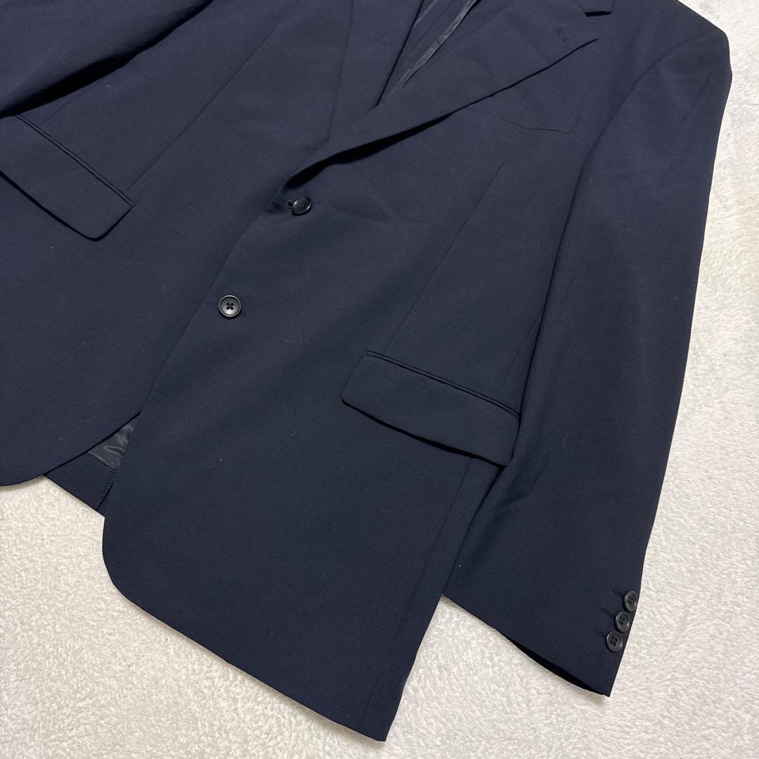 極美品 アオキ セットアップスーツ LES MUES 2B 背抜き 2XL 濃紺