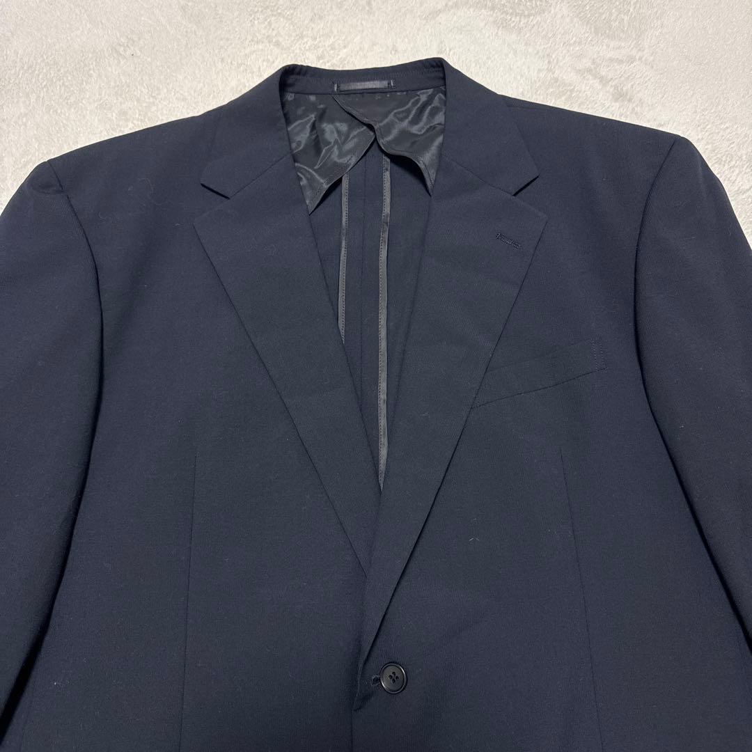 極美品 アオキ セットアップスーツ LES MUES 2B 背抜き 2XL 濃紺