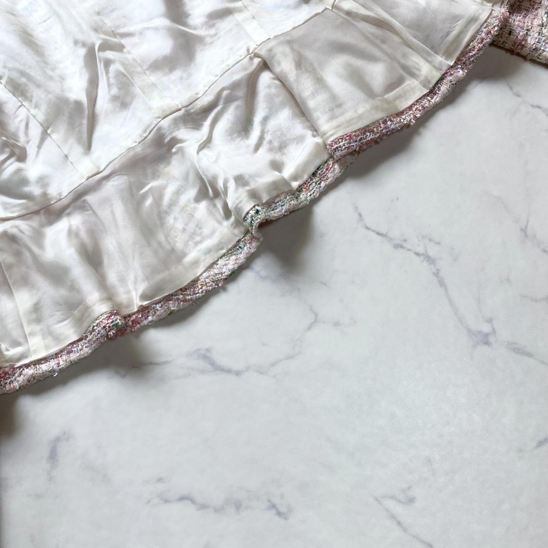 美品✨アナイ ミックスツイード クルーネックジャケット ペプラム 36 22年