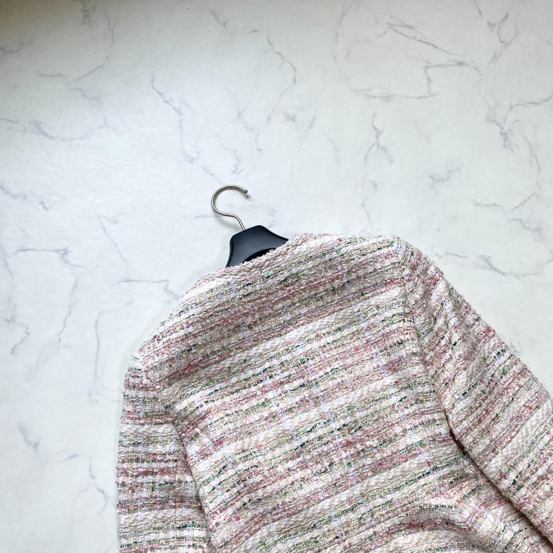 美品✨アナイ ミックスツイード クルーネックジャケット ペプラム 36 22年