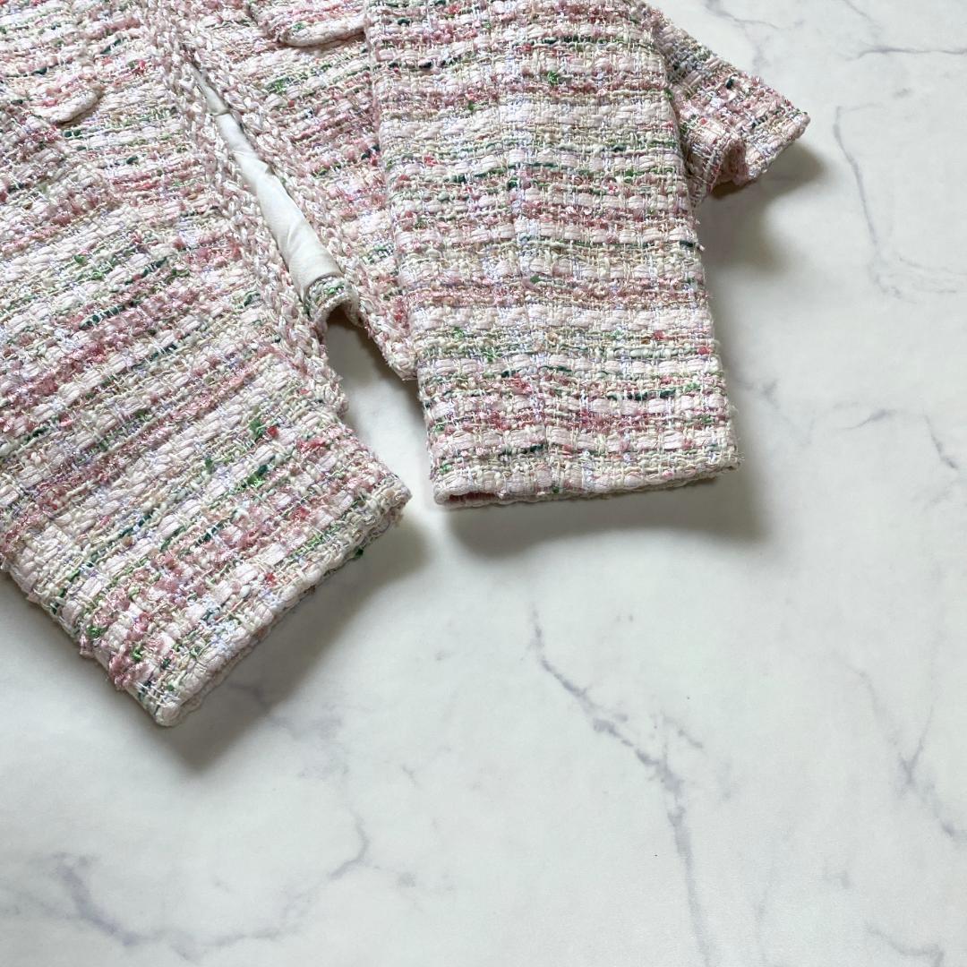 美品✨アナイ ミックスツイード クルーネックジャケット ペプラム 36 22年