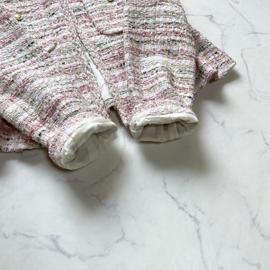 美品✨アナイ ミックスツイード クルーネックジャケット ペプラム 36 22年