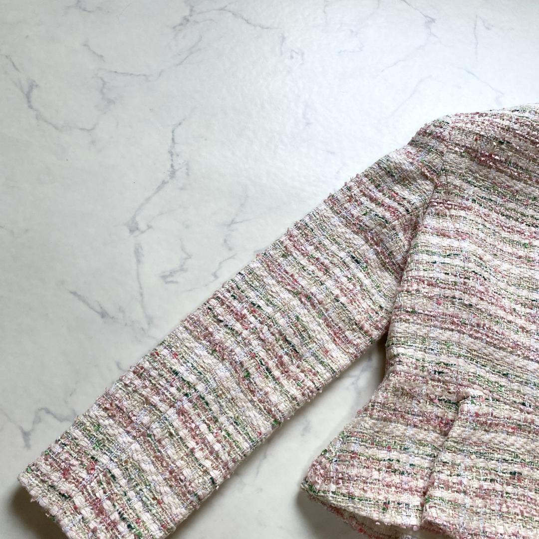 美品✨アナイ ミックスツイード クルーネックジャケット ペプラム 36 22年