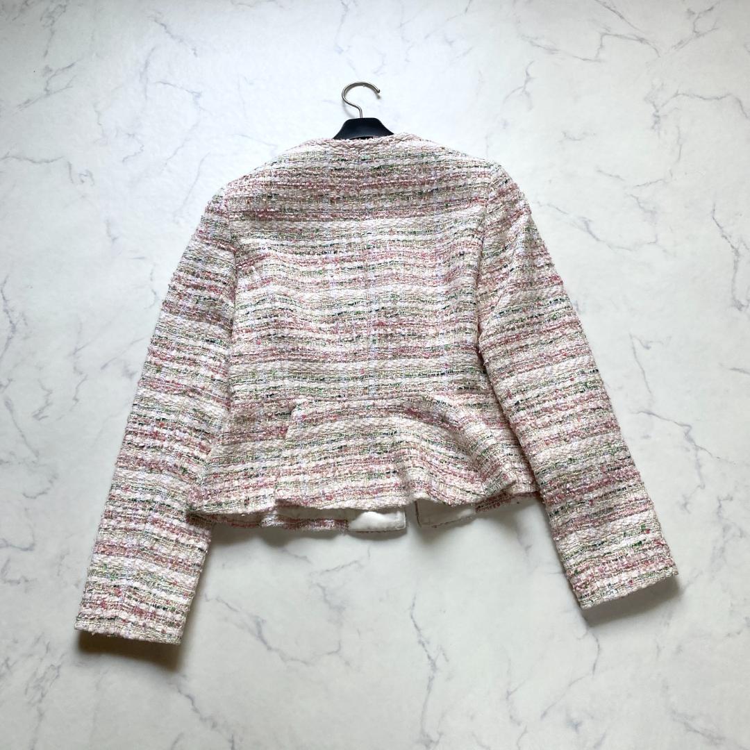 美品✨アナイ ミックスツイード クルーネックジャケット ペプラム 36 22年