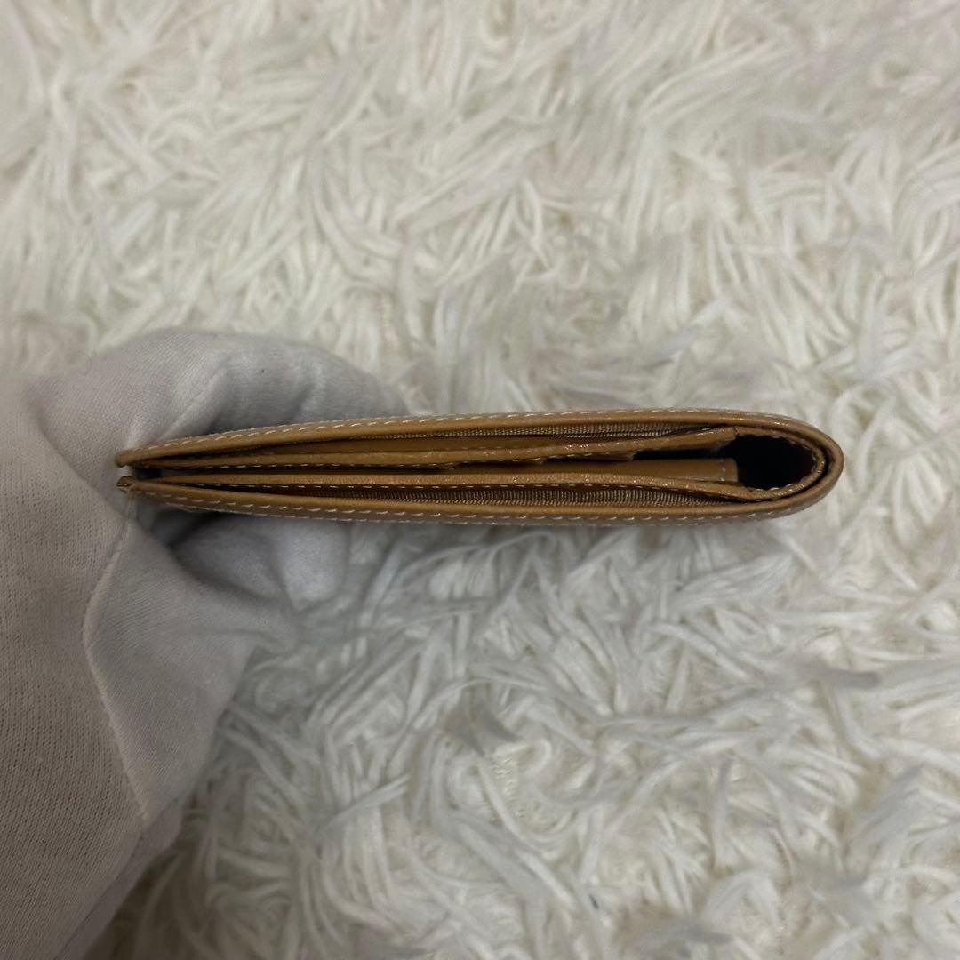 グッチ 二つ折り財布 GG柄 PVC レザー ベージュ コンパクト ゴールドロゴ