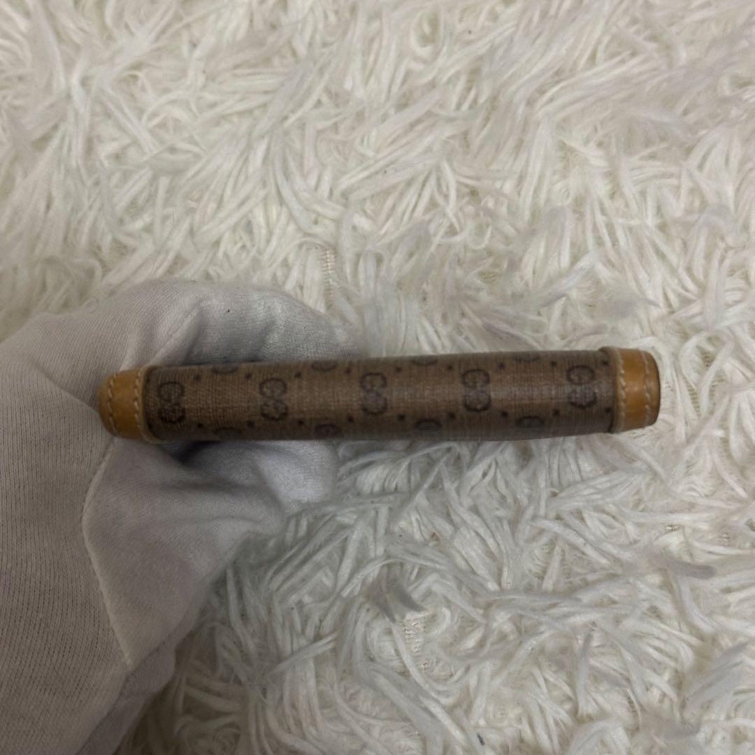 グッチ 二つ折り財布 GG柄 PVC レザー ベージュ コンパクト ゴールドロゴ