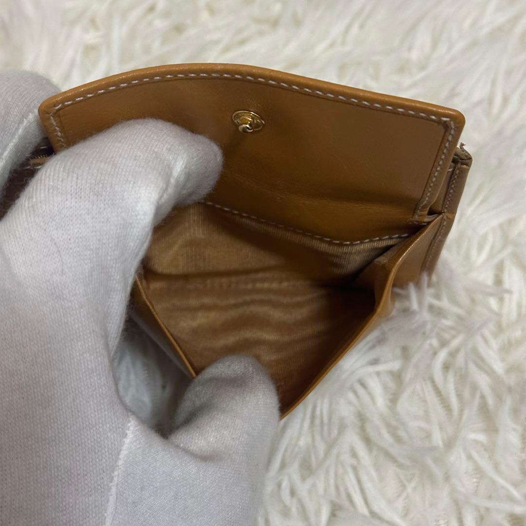 グッチ 二つ折り財布 GG柄 PVC レザー ベージュ コンパクト ゴールドロゴ