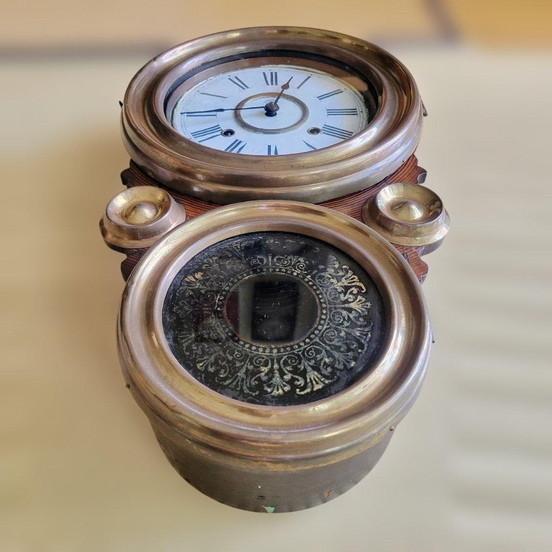 精工舎 掛時計 張り四ツ丸達磨 真鍮枠 明治45年～大正元年頃 ボンボン時計