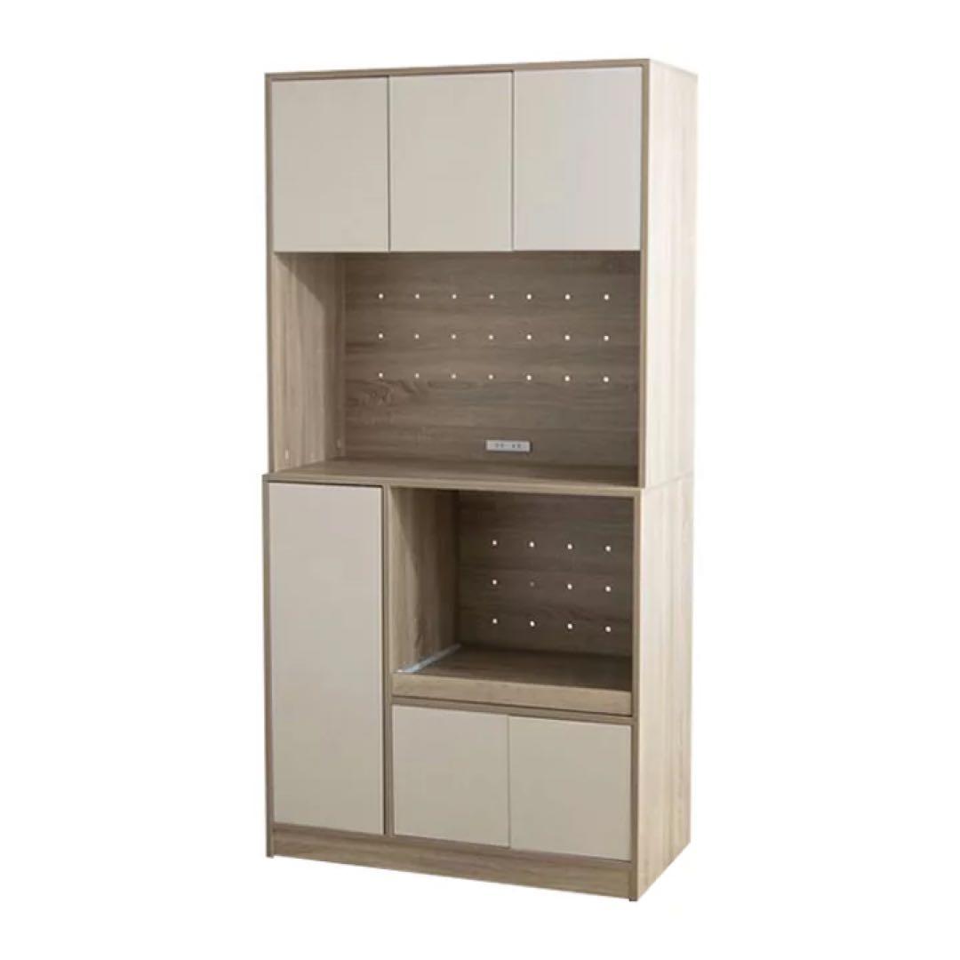 【ぴり様】食器棚 バイカラー レンジボード 幅90cm