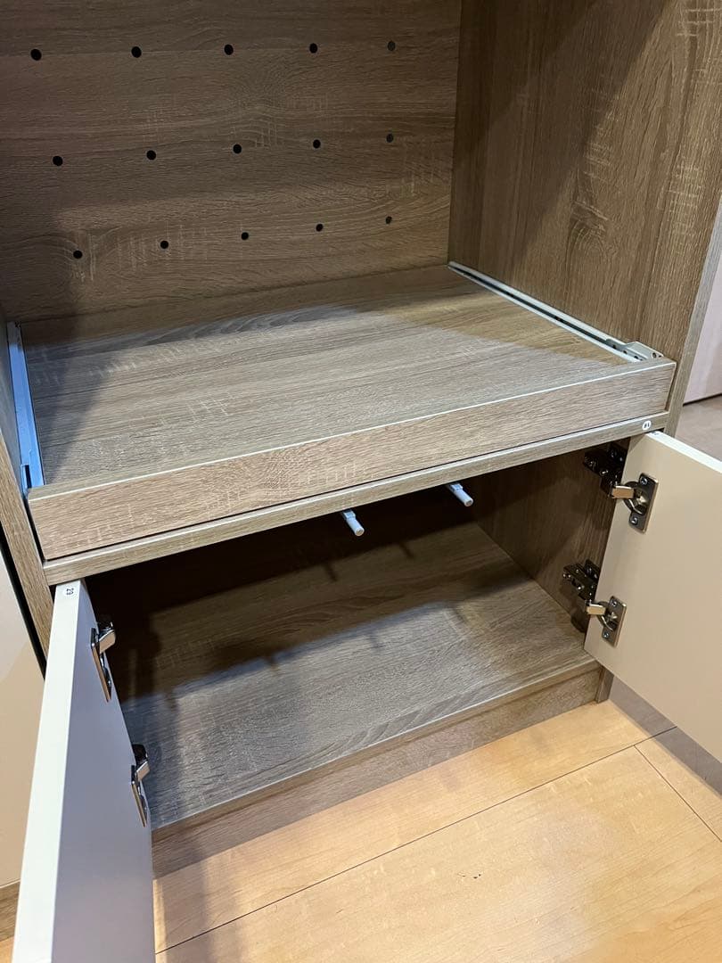 【ぴり様】食器棚 バイカラー レンジボード 幅90cm