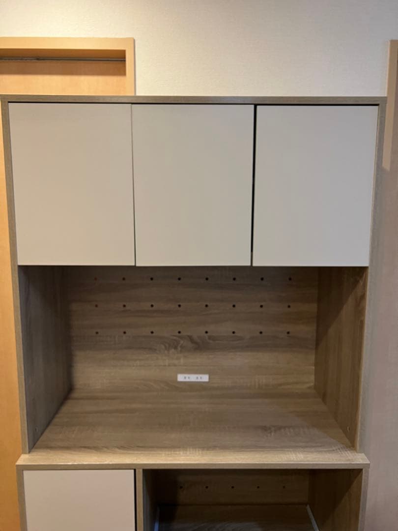 【ぴり様】食器棚 バイカラー レンジボード 幅90cm