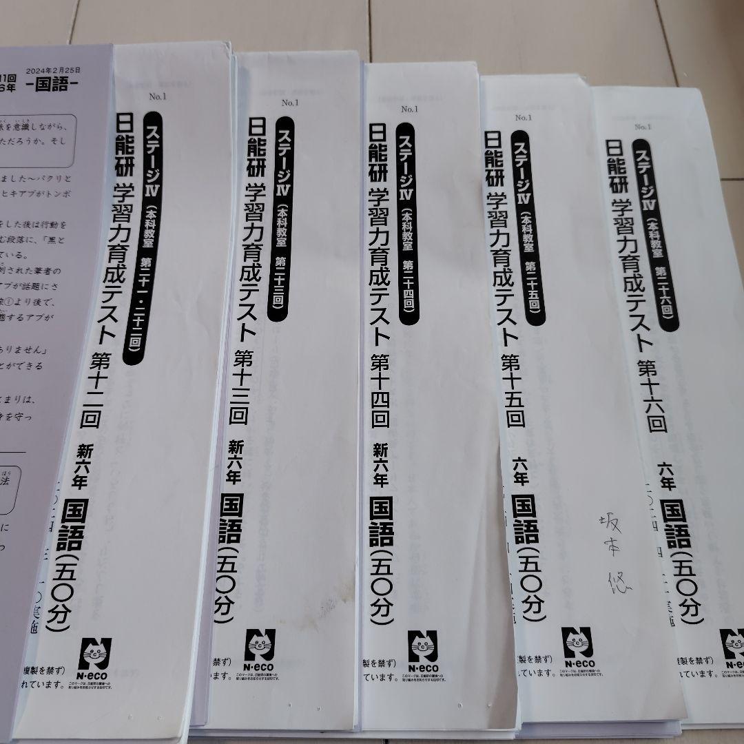 最新 43回分2024年版 6年　日能研　テスト1年分　 模試