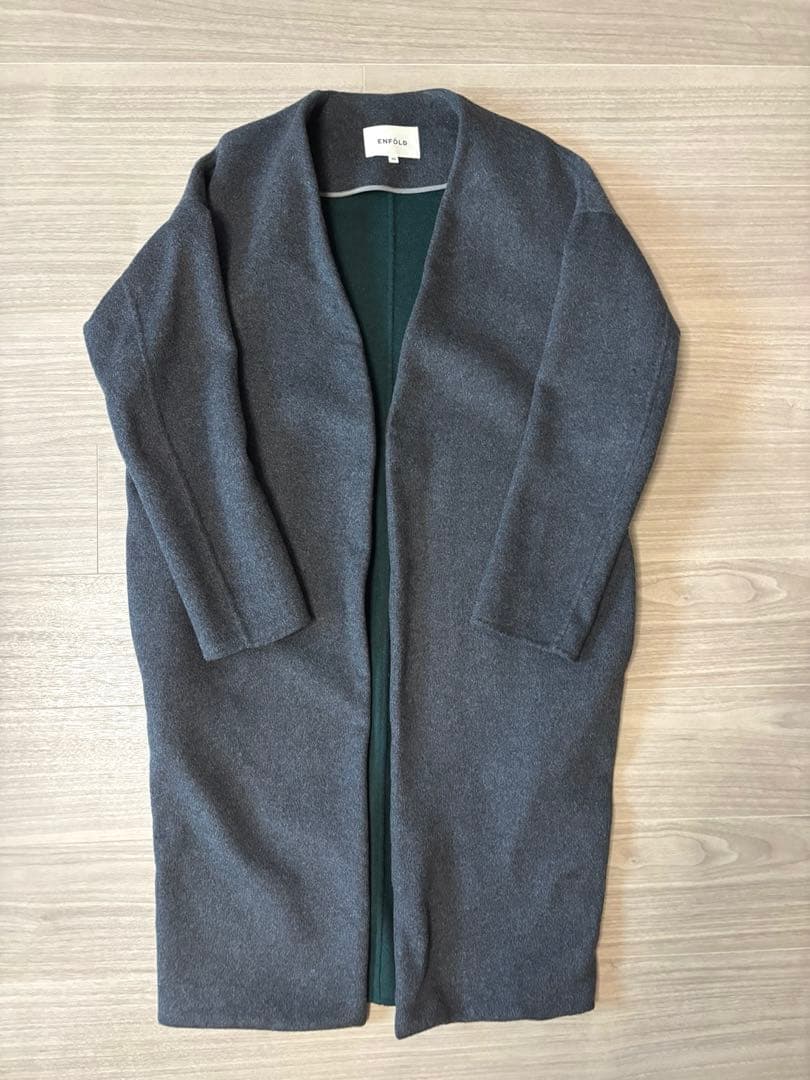 限定価格！エンフォルド ウールリバーノーカラーコート　36