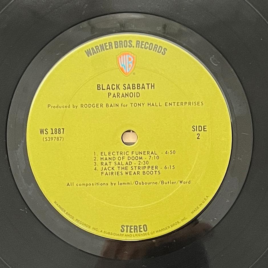 BLACK SABBATH PARANOID LP USファーストプレス盤