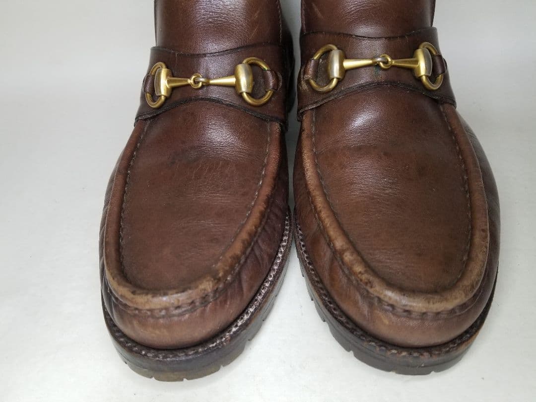 GUCCI グッチ 42 1/2 ホースビット ショートブーツ ブラウン 茶色