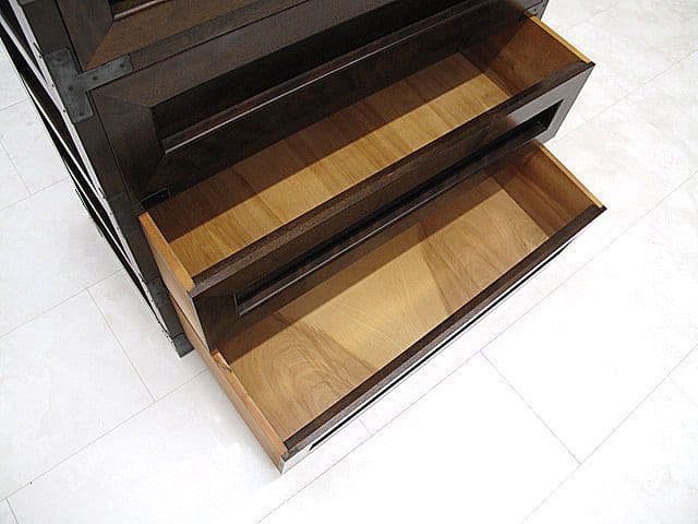 美品 松本民芸家具 507型 ミズメザクラ無垢材 整理箪笥 鉄金具付 約55万