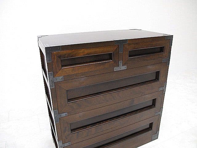 美品 松本民芸家具 507型 ミズメザクラ無垢材 整理箪笥 鉄金具付 約55万