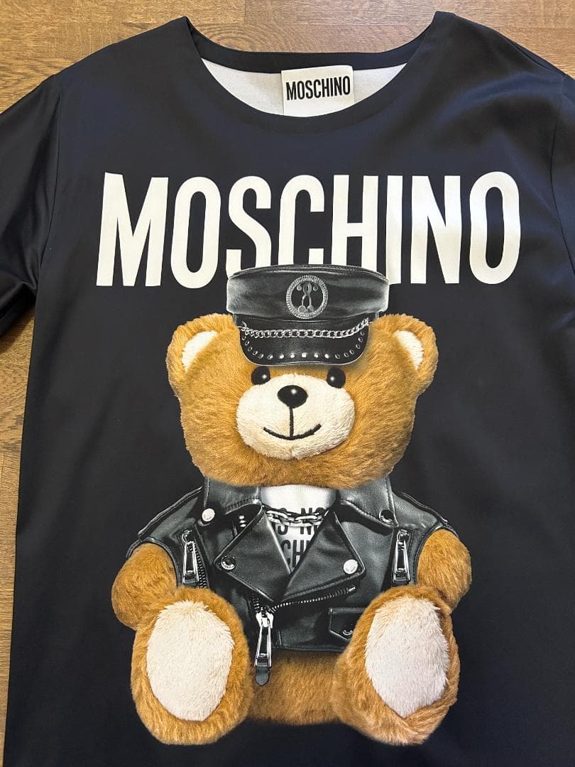 MOSCHINO　COUTURE　 テディベアプリント 半袖Tシャツ ブラック