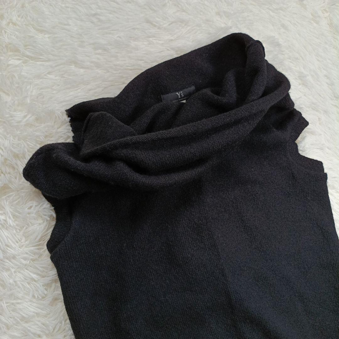 Y's　変形デザインニットベスト 　ヨージヤマモト　3　ブラック