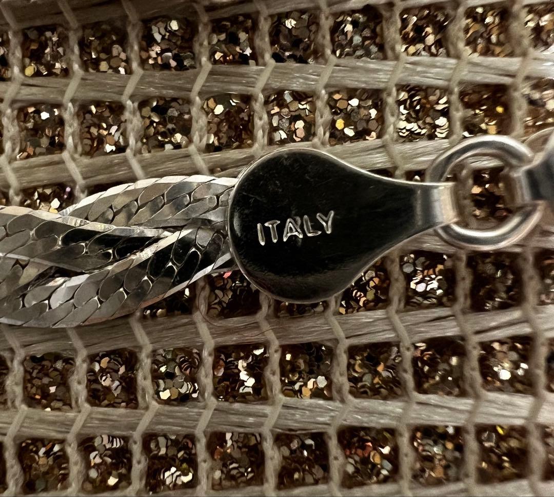 シルバー ツイストチェーン チョーカーネックレス イタリア製 Diorミラー1点