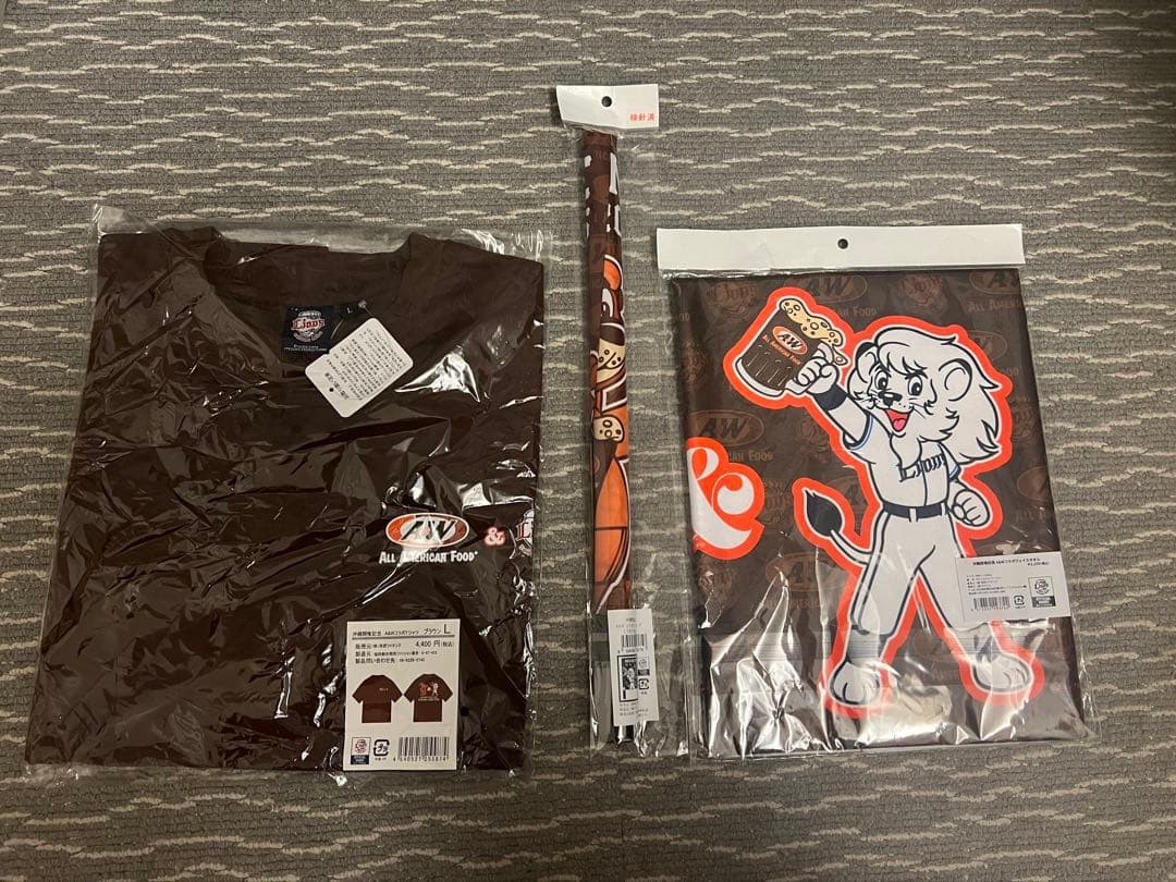 埼玉西武ライオンズ 沖縄開催記念 A&Wコラボ グッズ3品セット（Lサイズ）