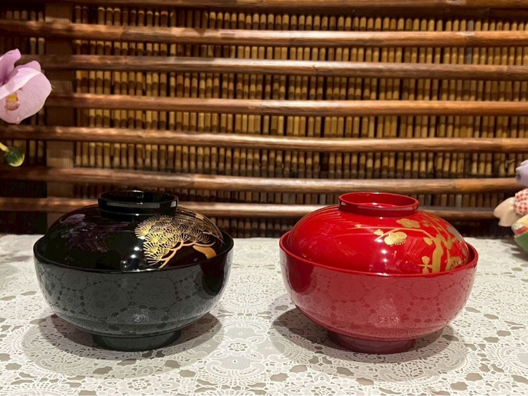 新品 未使用 京漆匠 平安 象彦 松梅 久美椀 セット 蓋付 吸物椀 高級